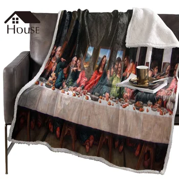 

BIGHOUSES Throw Blanket The Last Supper Oil PaintingBlankets Fleece Blankets Winter Blanket Personalized Blankets Bedclothes