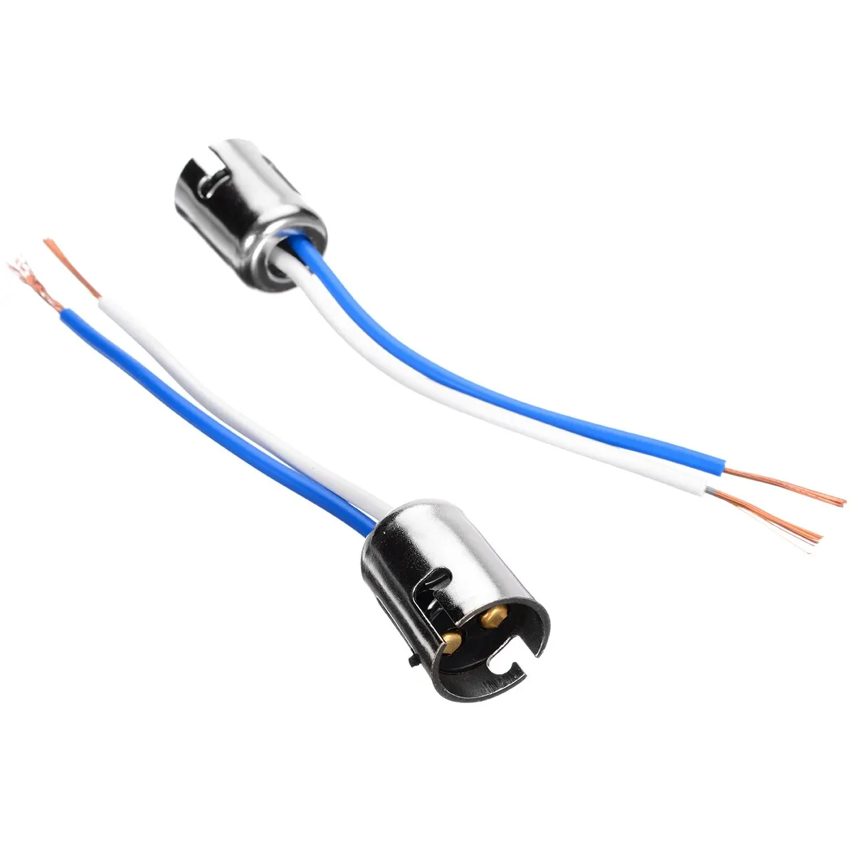 Mayitr 2Pcs Bay15d 1157 Bayonet Socket Connector Car Tail Brake Bulb Extension Wire Harness Socket Support 1158 1493 2057 3497