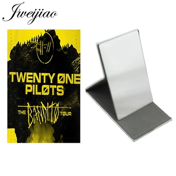 

JWEIJIAO TWENTY ONE PILOTS Music BAND Table Desktop Mirror Stainless Steel Women Makeup Beauty Tools Purse Mirrors TO26