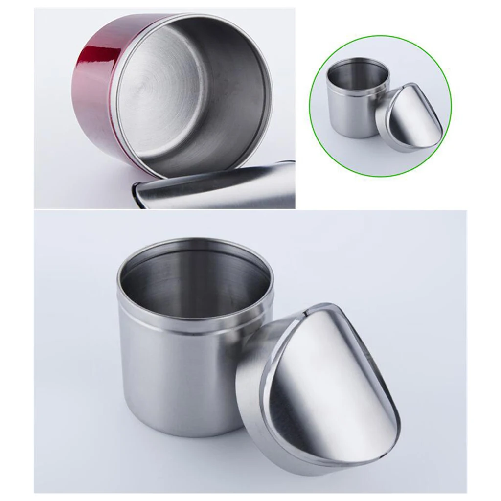 Silver/Red/Green/Pink/Blue 16.5 cm Height Stainless Steel Trash Bin Garbage Can Wastebasket with Cover Creative Tool