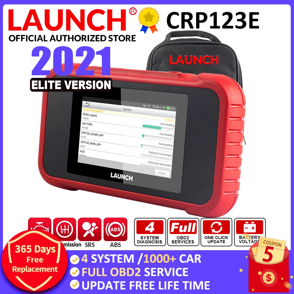 Launch CRP123E OBD2 Code Reader Diagnostic Support Engine ABS Airbag SRS Transmission Lifetime Free Update