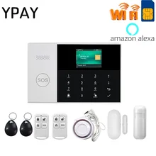 YPAY PG-105 беспроводной домашний GSM безопасности DIY комплект приложение управление с автоматическим циферблатом детектор движения сенсор охранная сигнализация