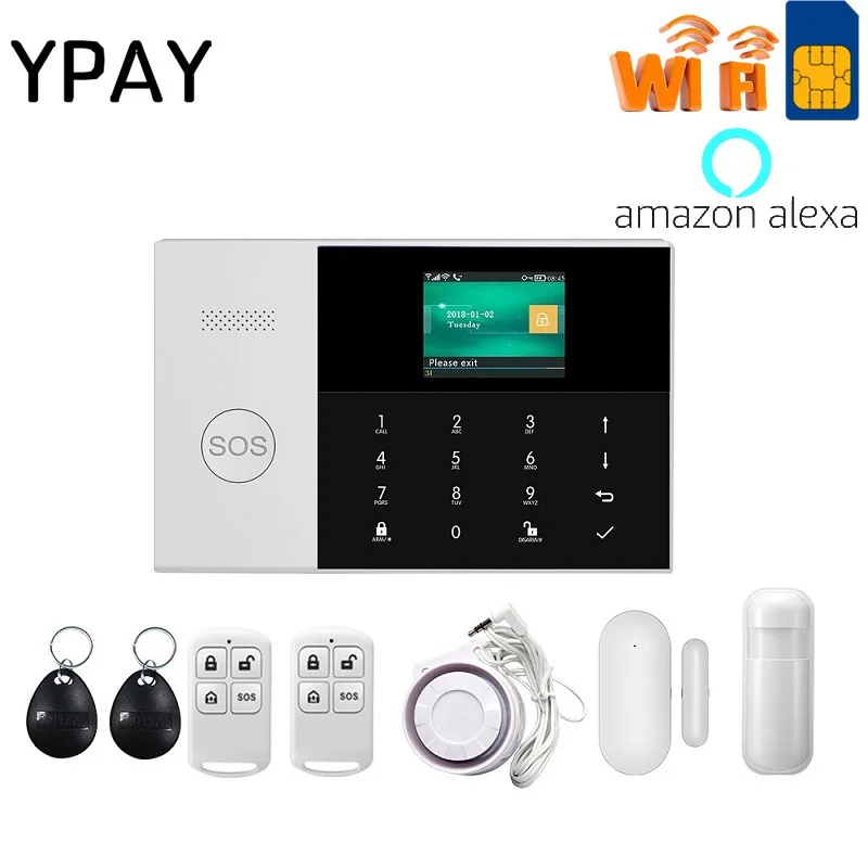 

YPAY PG-105 Wireless Home GSM Security DIY Kit APP Control With Auto Dial Motion Detector Sensor Burglar Alarm System