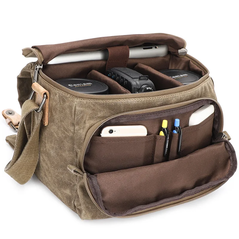 

Vintage Canvas Photography Shoulder Bag Sling SLR Camera Carrying Case Small Travel Casual Messenger Bags for Nikon Sony Canon