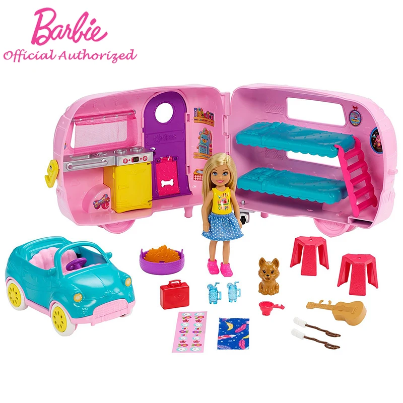 Brabie Doll Chelsea Club Camping Vehicle Mini Boneca с автомобильными аксессуарами дорожные колеса