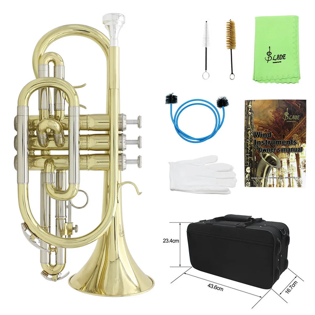 professional Trumpet Brass Gold Music Trumpet Digital Mechanical Welding Pipe Music Adopts Brass Musical Instruments