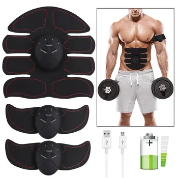

Rechargeable Smart ABS Abdominal Muscle Stimulator Exerciser Device Loss Weight Slimming Training Massager