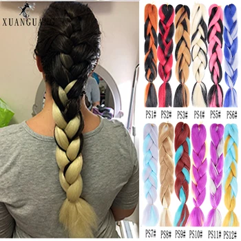 

XUANGUANG Multicolor super braid synthetic hair crochet heat-resistant hair extension huge braid wig