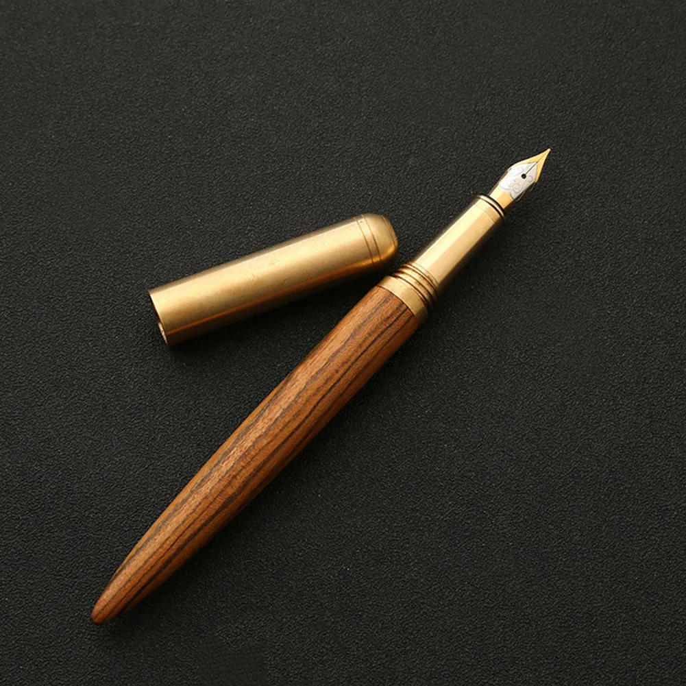 Gifts Brass Sandalwood Fountain Pen Business Office Vacuum Filling Smooth Writing Kids Rotating Ink Practise Device Home |