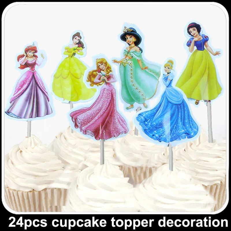 720 шт Дисней принцесса кекс топперы Детские День рождения торт украшения детский душ еда выбор торт Топпер - Цвет: 7