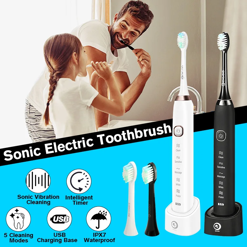 DIGOO YS11 5 Brush Modes Automatic Electric Toothbrush IPX7 Waterproof USB Rechargeable Whitening Oral Health Care Best Gift DIGOO YS11 5 Brush Modes Automatic Electric Toothbrush IPX7 Waterproof USB Rechargeable Whitening Oral Health Care Best Gift