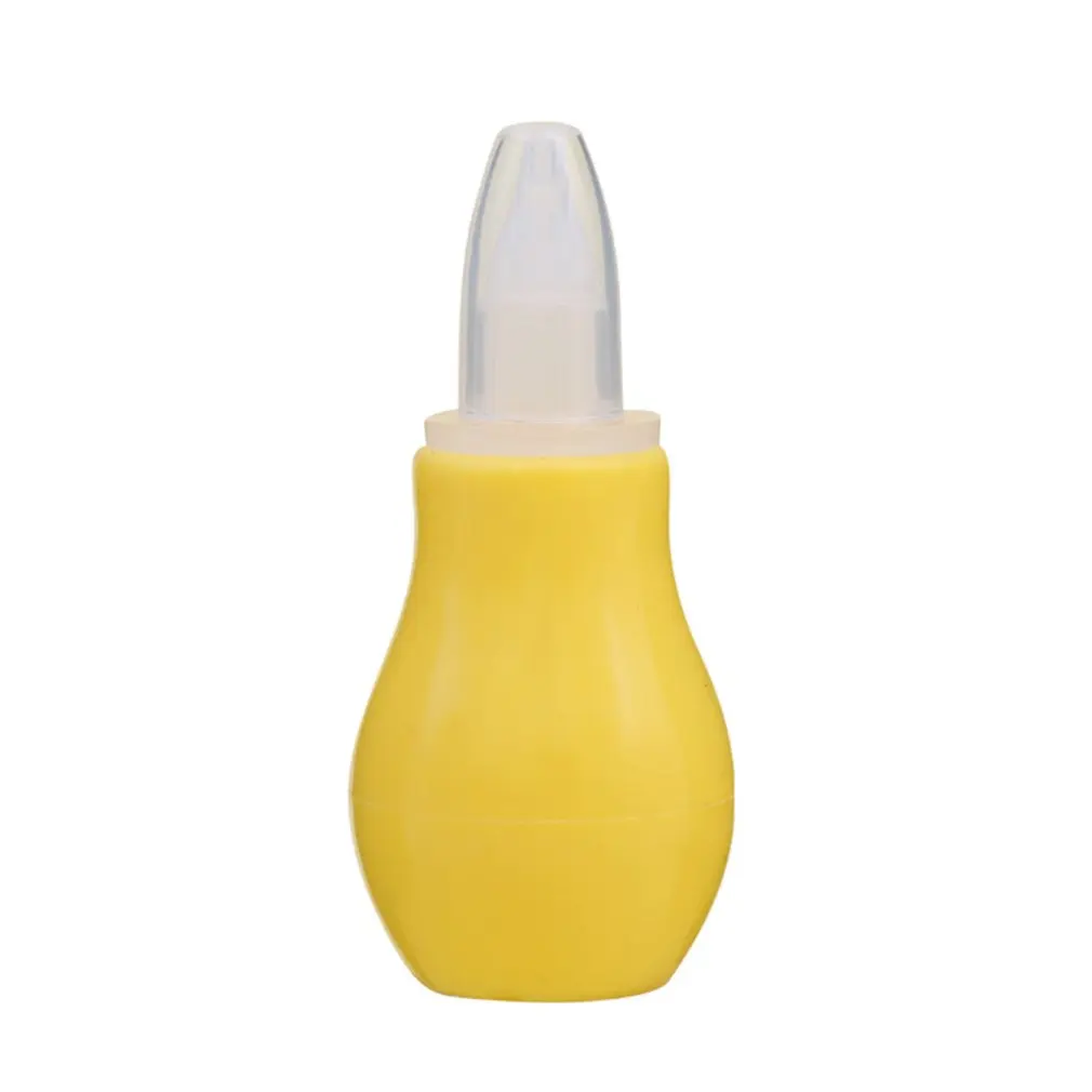 Силиконовый аспиратор для носа для новорожденных и детей ясельного возраста, пылесос для носа для младенцев, сопли, пылесос с мягким наконечником - Цвет: yellow