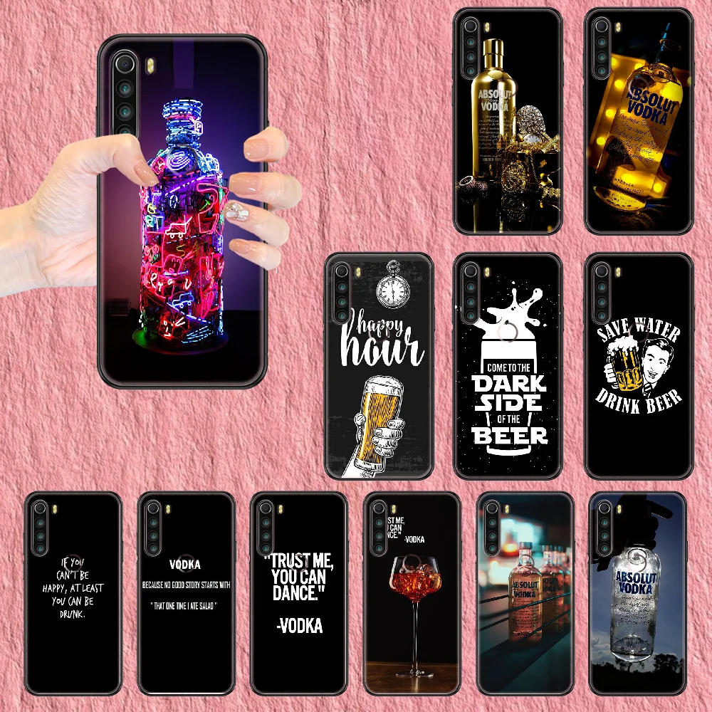 Пива водки алкоголь чехол для телефона Xiaomi Redmi Note 7 7A 8 8T 9 9A 9S K30 Pro Ultra черный