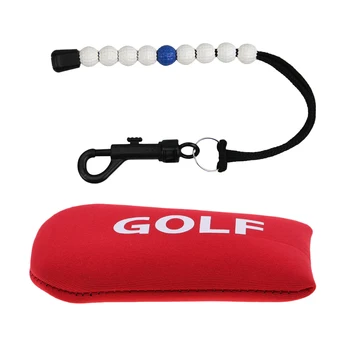 

Lightweight Putter Cover Headcover Protector Bag and Score Counting Bead Bracelet with Clip Set
