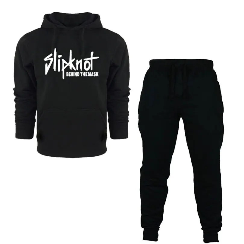 

2019 New Spring Autumn Men Hoodie Sweatshirt CoatPullover Printed +Men's casual trousers sportswear Fashion 2 piece