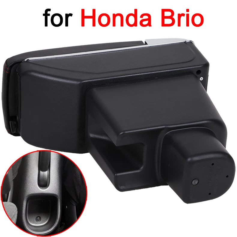 Для Honda Brio подлокотник Brio Универсальный Автомобильный центральный подлокотник PU кожаный ящик для хранения держатель стакана, пепельница аксессуары для модификации