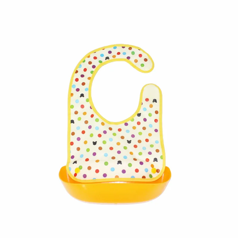 Водонепроницаемый детский фартук нагрудник младенческой слюнявчик полотенца милый ребенок стерео двойного использования - Цвет: yellow3