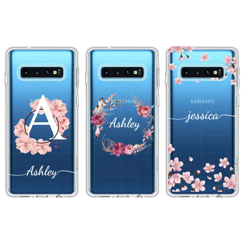 Персонализированный Чехол с мраморным рисунком для Samsung Galaxy Note 8 9 10 A7 A8 S8 S9 S10 S20 Plus