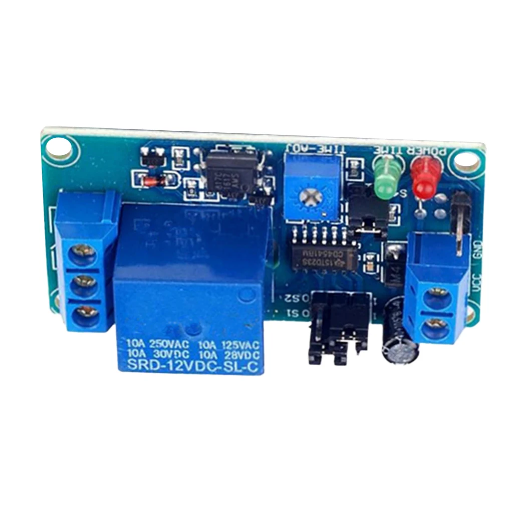 12V Power Supply Adjustable Delay Timer Trigger Relay Time Delay Circuit Module for PLC Industrial Control