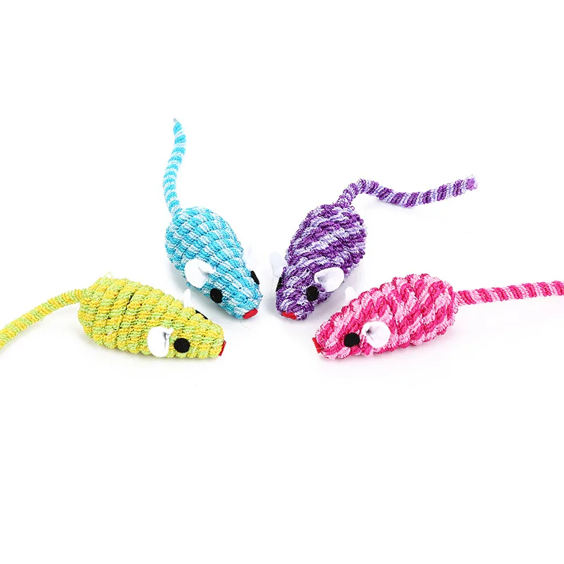 2021 New Cat Tosses Toy Hollow Tube Winding Cute Mouse Shape Home Anti-depression Rope Winding Chirping Mouse Toy Pet Supplies 