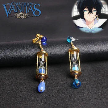 Vanitas Blue Hourglass Drop Earrings Anime The Case Study of Vanitas Earrings Anti-allergic Ear Clips Ear Bone Buckle Jewelry 1