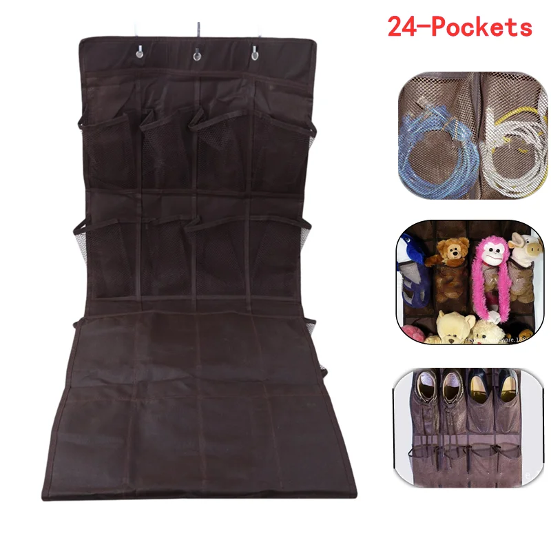 24 Pockets Shoe Hanger Door Hanging Storage Organizer Rack Wall Storage Bag Closet Holder