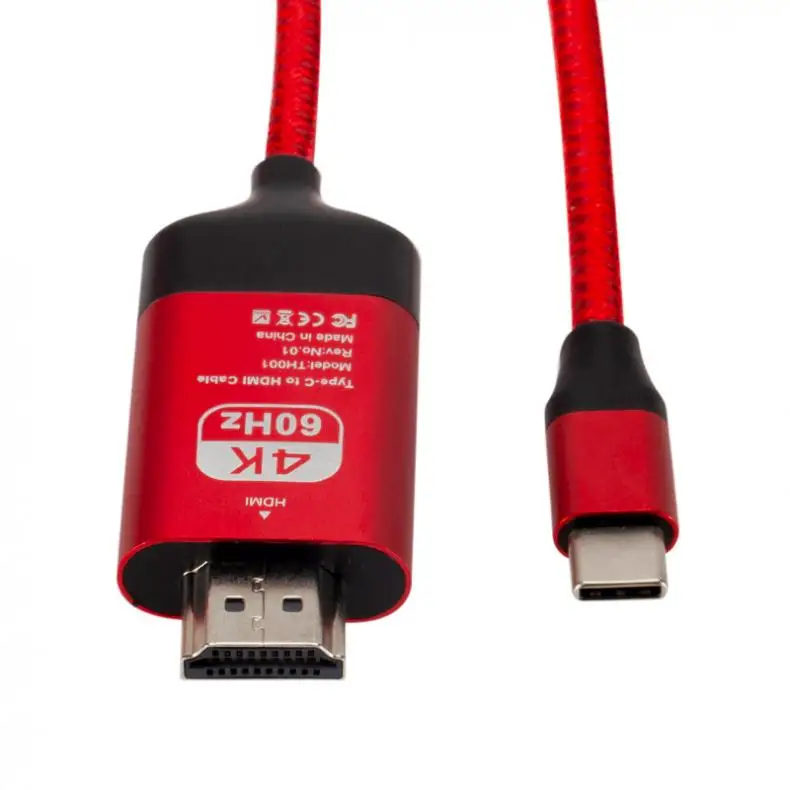 2 м/6.56Ft USB TypeC к HDMI HD tv AV ТВ кабель адаптер подходит для MacBook/samsung Galaxy S9/S10/Note 9