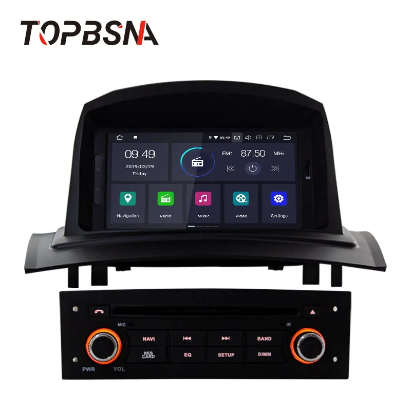 Flash Deal TOPBSNA 1 Din Android 9.0 Car DVD Player For Megane II 2002-2008 GPS Navi USB Mirror link Automotive AUX headunit WiFi Audio USB 1