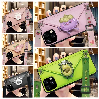 

MGECD Avocado Inclined Span Wallet Boy Iphone Xr Case Pink Green Soft Shell Protection for Apple X XsMAX 8Plus 7Plus Fall Proof