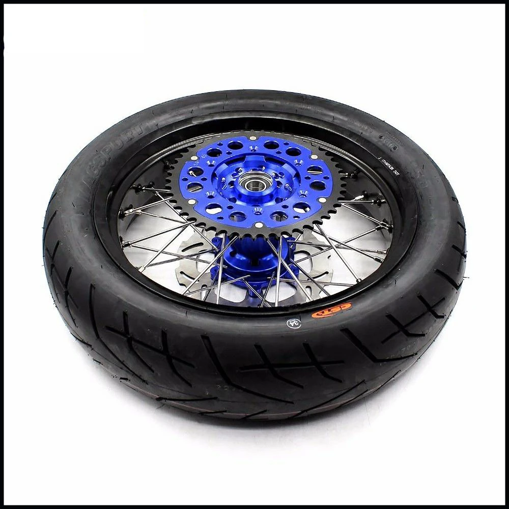 Колесные диски KKE 3 5/4 25 Supermoto для Suzuki DRZ400 2000 2004 DRZ400E 2007 DRZ400S 2019 синие ступицы
