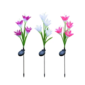 

Solar Lamp Lily Flower Multi-Color Changing LED Solar Lantern Lawn Lamp Artificial Flower Light For Patio Yard Garden Decoration