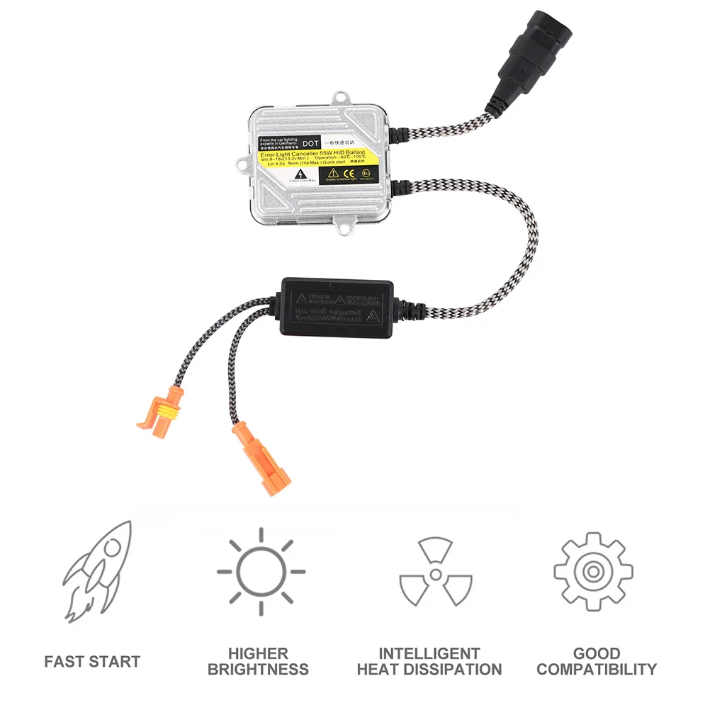 2pcs DC 12V HID Light Ballast 55W Fast Bright HID Kit Quick Start HID