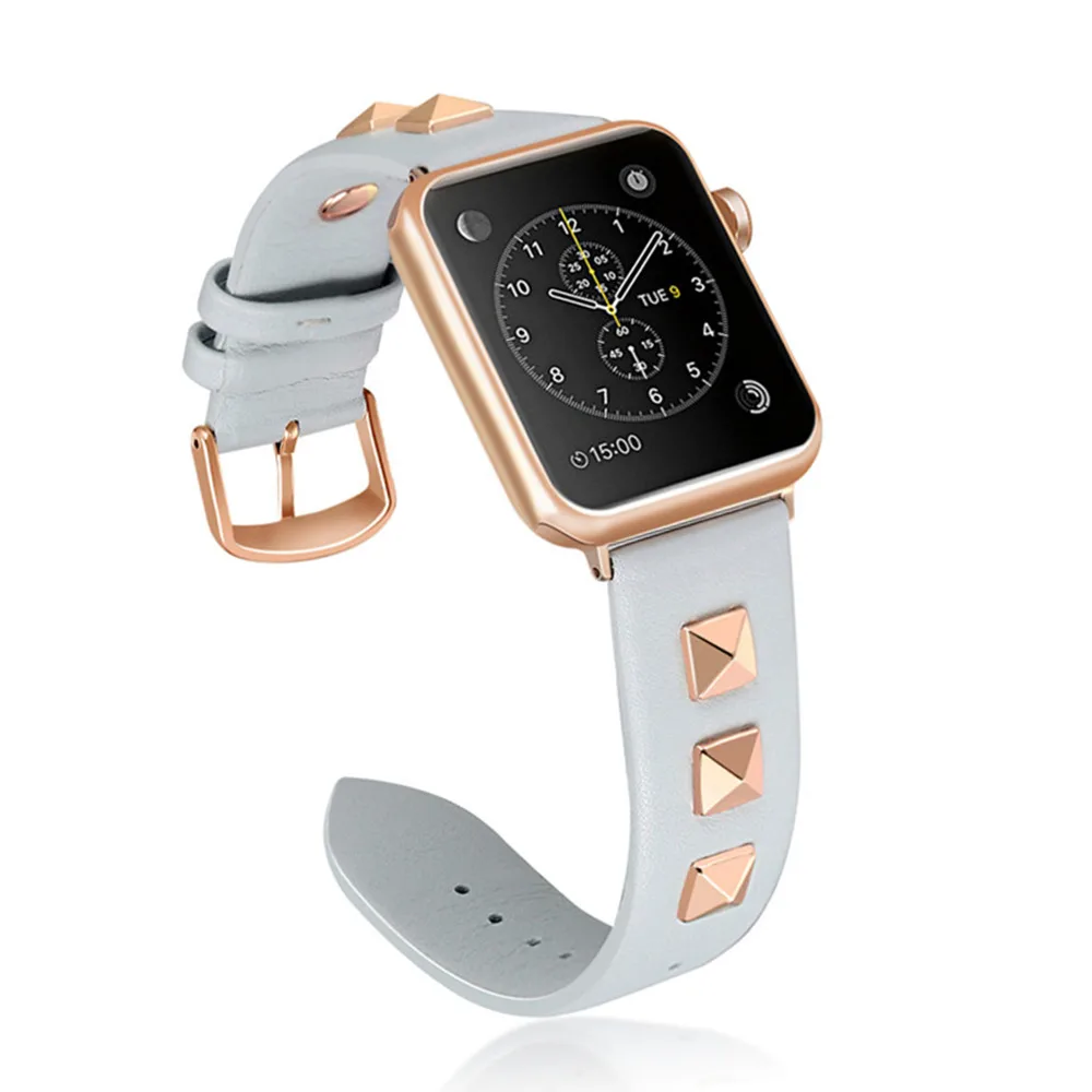 Панк кожаный ремешок для Apple Watch 44 мм 40 мм iWatch ремешок 38 мм 42 мм браслет для часов из натуральной кожи Apple Watch 5 4 3 2 1