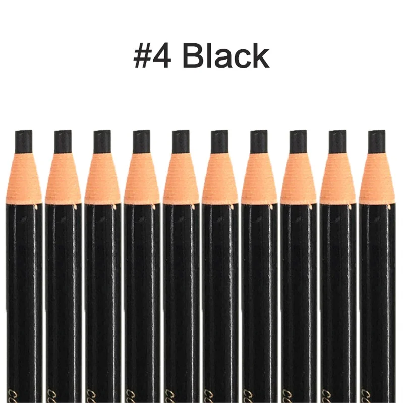 10 шт./компл., доступен в 5 цветах, карандаш для бровей, Теней Косметики Для тинт для макияжа Водонепроницаемый мануального татуажа бровей, ручка для бровей, натуральный Красота - Цвет: 4-Black