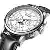 42mm Corgeut Watches Mechanical wristwatches moon Phase Watches Silver Year Day Month Week 316L SS Case Automatic Watch For men 2