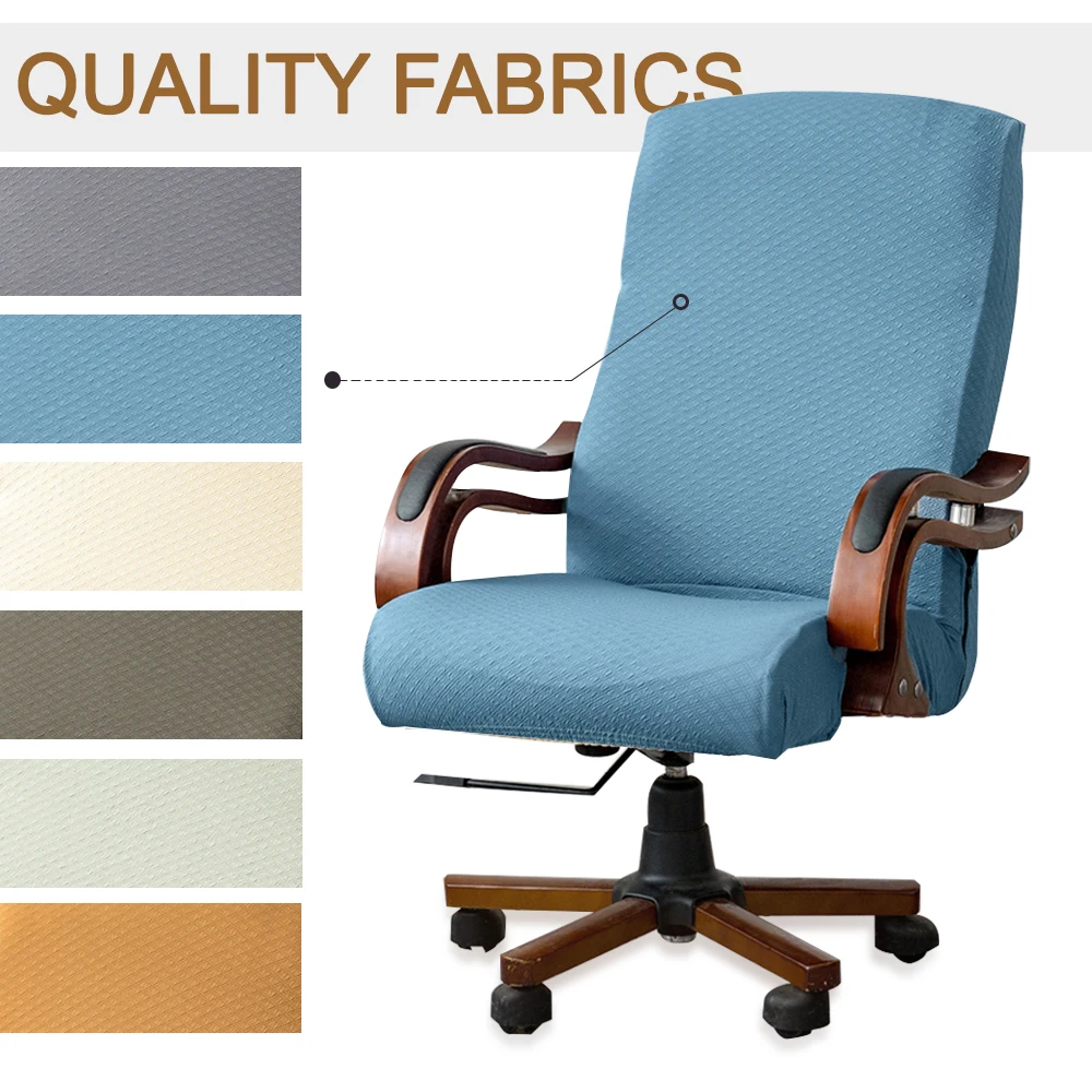Office Computer Rotating Chair Seat Cover Plain Stretch Protective Home Decors 