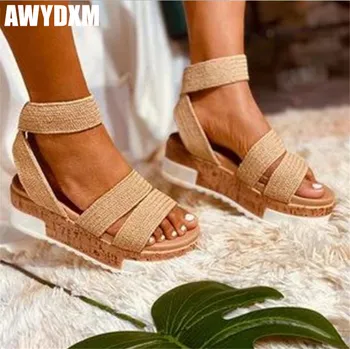 

Gladiator Sandals rome women summer new Thick bottom casual shoes open toe slip on ladies platform footwear Sandalias mujer a141