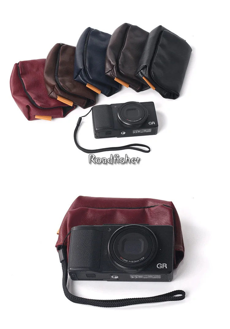 Сумка для камеры Roadfisher из искусственной кожи с карманом для Ricoh GR GRII Canon G7X G7II G9X G9II RX100 M2/3/4/6 HX7/9/30/50/60/90