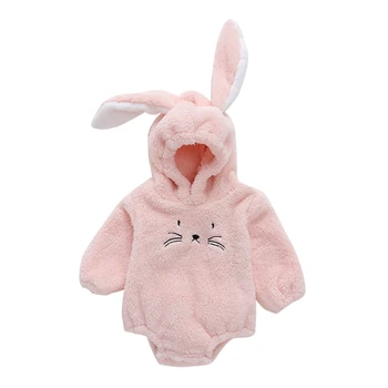 

Cute Baby Rompers Boy Girl Clothes Casual Cartoon Pattern Long Sleeve Rabbit Ear Hoodie Thicken Jumpsuit One-Pieces