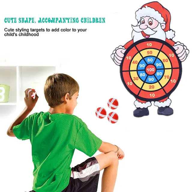Dart Board Christmas Santa Claus Style Children Dart Board and Sticky Balls Toy Set NSV775 3