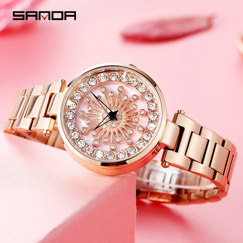 

SANDA Women Watches Luxury Stainless Steel Analog Quartz Watch Starry Sky Female Clock Fashion Ladies Wrist Watch reloj mujer