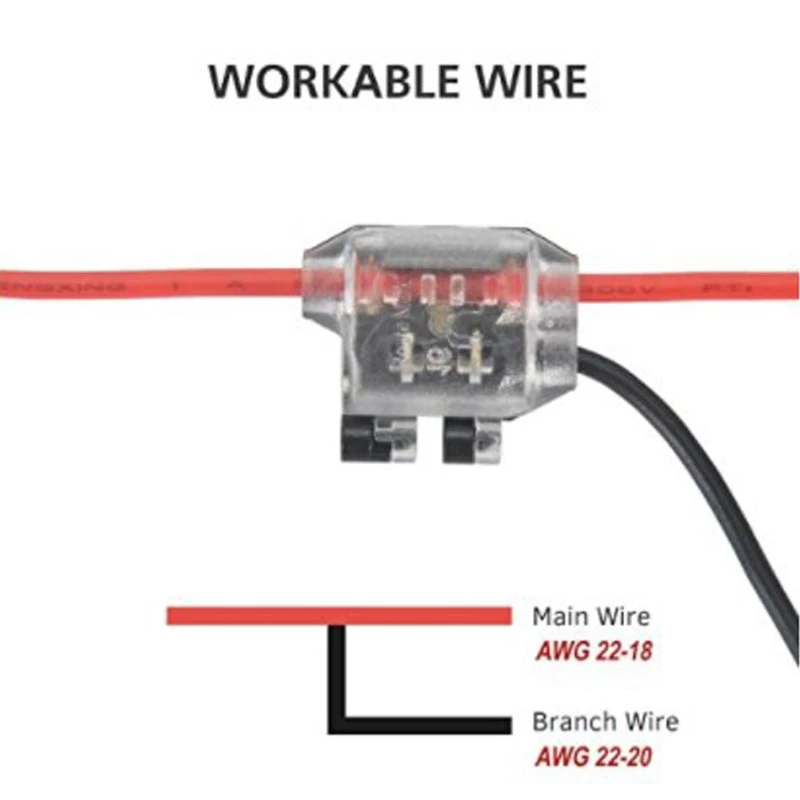 

10 шт., Т-образный соединитель для проводов 24-18 awg