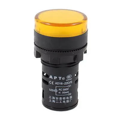 

Energy Saving Yellow LED Indicator Signal Light AC 380V 20mA