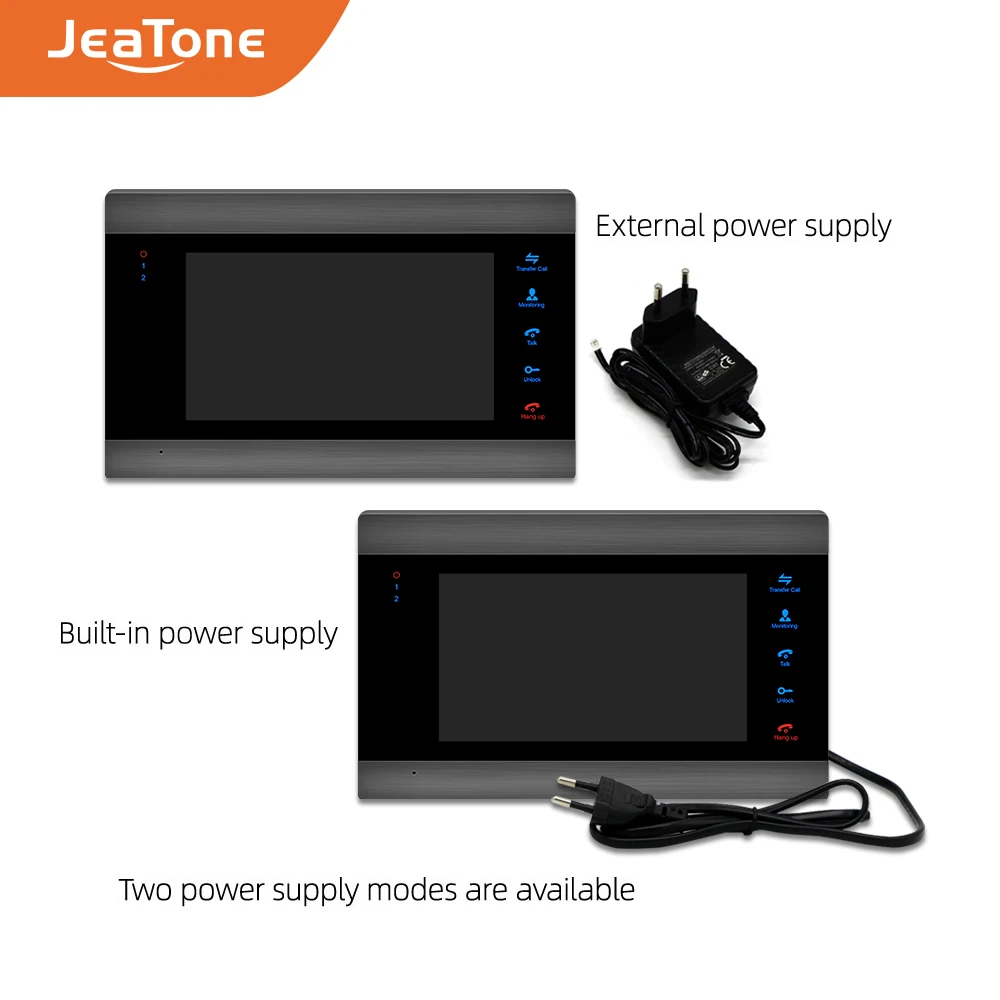 Jeatone7 дюймовый внутренний монитор одноблочная система внутренней связи