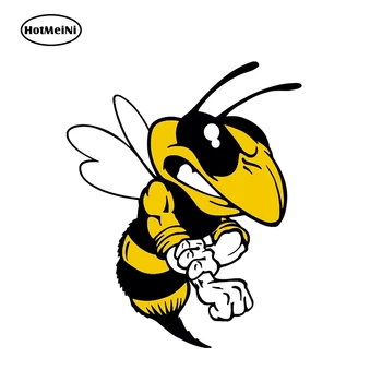 

HotMeiNi 13cm x 10.7cm Cartoon Angry Bee Car Sticker Bumper Window Helmet Decal Waterproof Car Decoration Animal Graphic