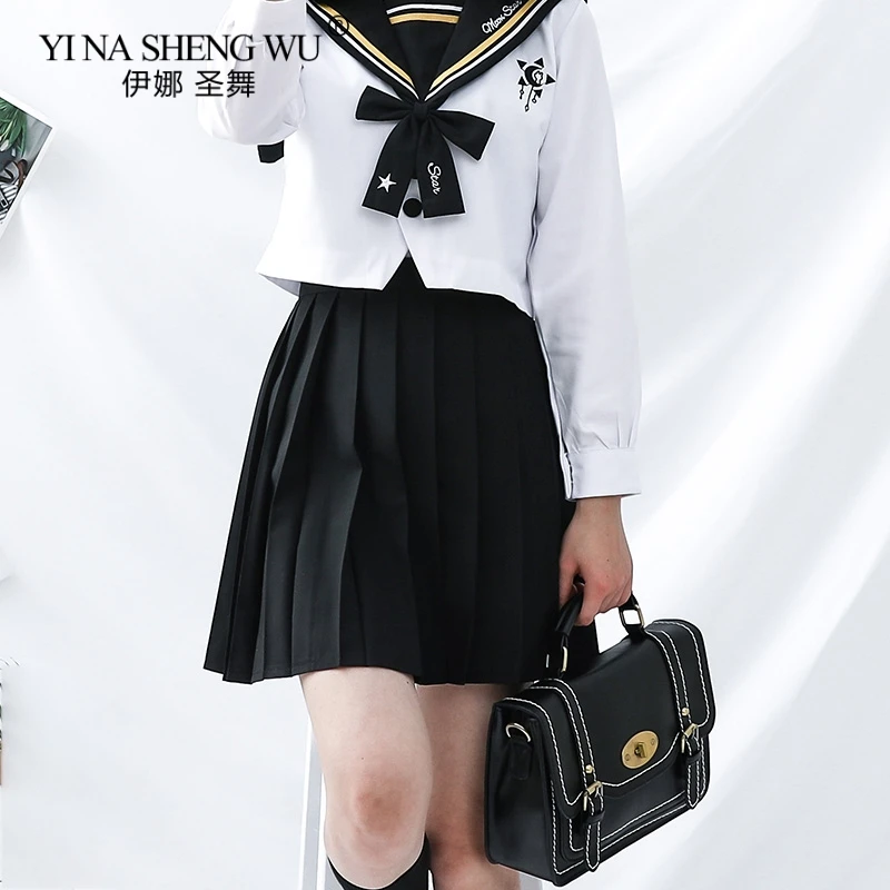 

School Girl Cosplay JK Sailor Uniform Women Performance Short Skirt Long Sleeve Japanese Style Uniforms Anime Pure and Lovely