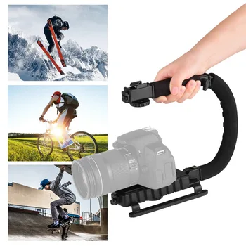 

Bracket Video Handle Handheld Stabilizer Grip Holder w/1/4"Screw Cold Shoe Mount for DSLR SLR Camera