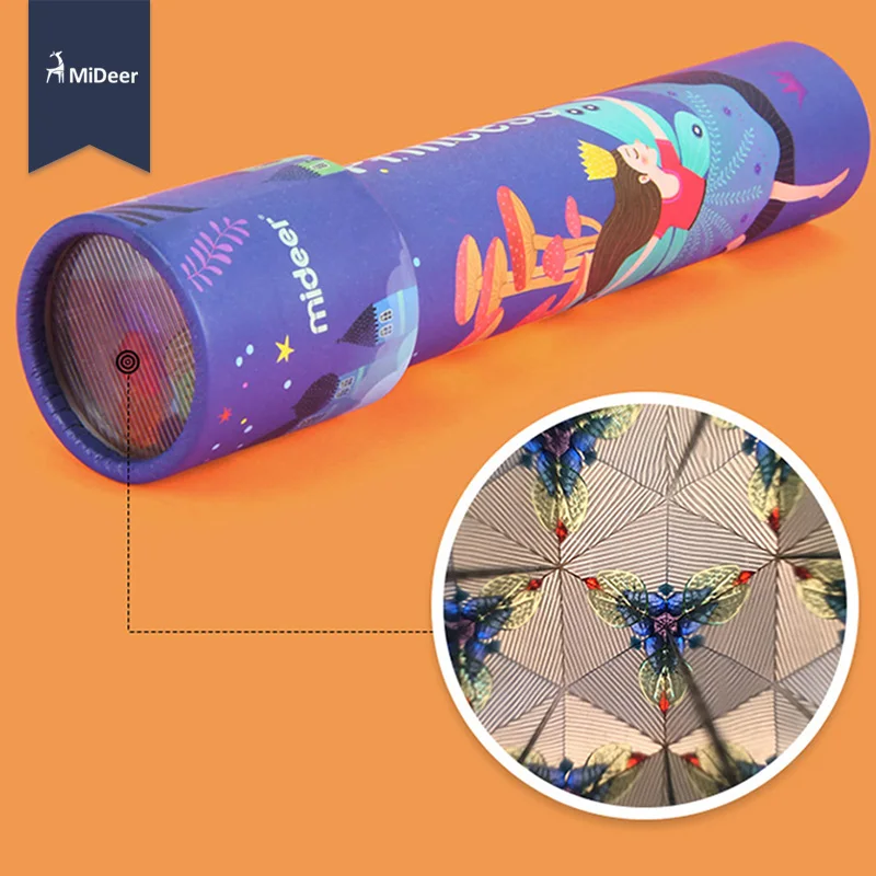 MiDeer Montessori Rotating Colorful Kaleidoscope Toy Lens Imaginative Cartoon Children Magic Classic Educational Toys for kids