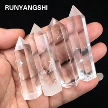 Doğal kristal şeffaflık kuvars noktası şifa taşı altıgen prizmalar 30-80mm dikilitaş değnek tedavi taş ev dekor 1 adet