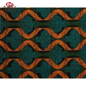 

Ankara Fabric African Polyester Real Wax Print Wave pattern 6 Yards 3Yards Sewing fabric African Fabric for Party Dress FP6240